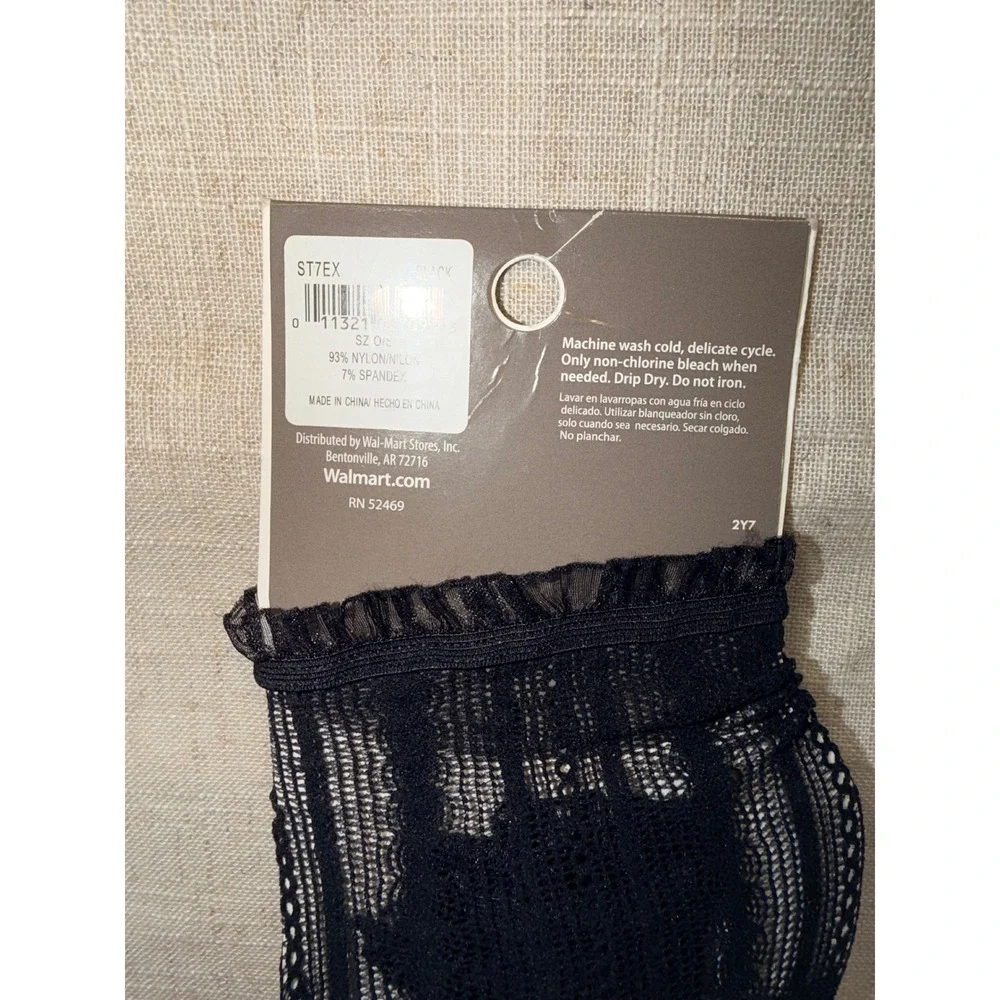 Secret Treasures Women Black Sheer Lace Anklet Socks Ruffle Trim Size 9-11 ST7EX